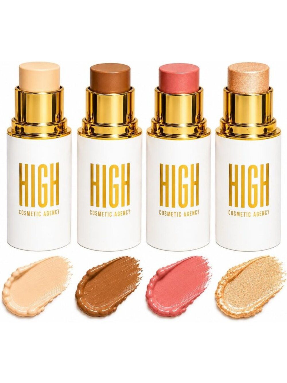 Complete Face Sculpting Kit - 4-Piece Cream Stick Set for Contour, Blush